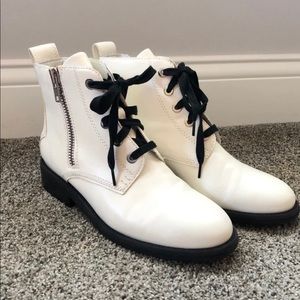 Worn Once! White Combat Boots Sz. 8.5